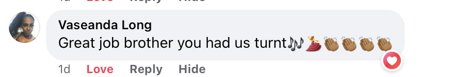 Guest testimonial from Facebook