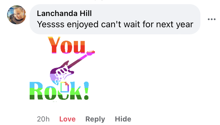 Guest testimonial from Facebook