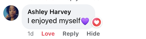 Guest testimonial from Facebook